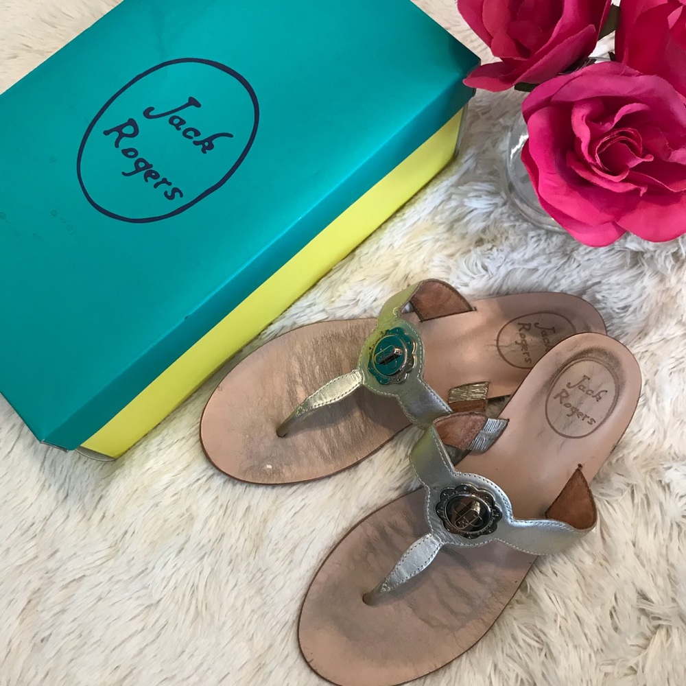 Jack Rogers Larissa Sandal in Platinum
